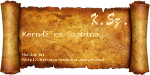 Kernács Szabina névjegykártya