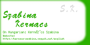 szabina kernacs business card
